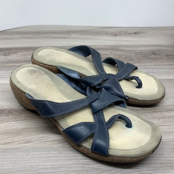 Merrell Womens Cross Mood Indigo Strappy Slip On Wedge Sandals Size 9 40 - Picture 1 of 11